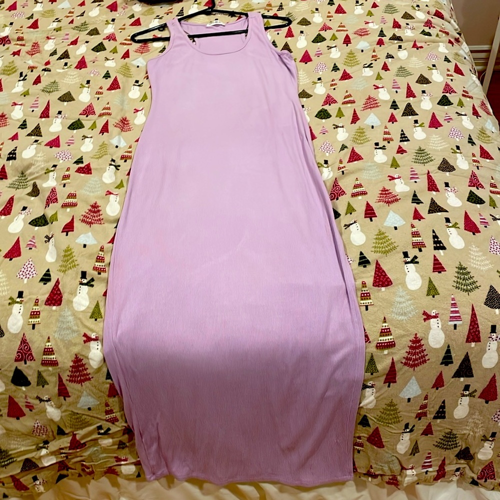 - Lilac Open-Slit  Dress👗 💟🤍💜👾